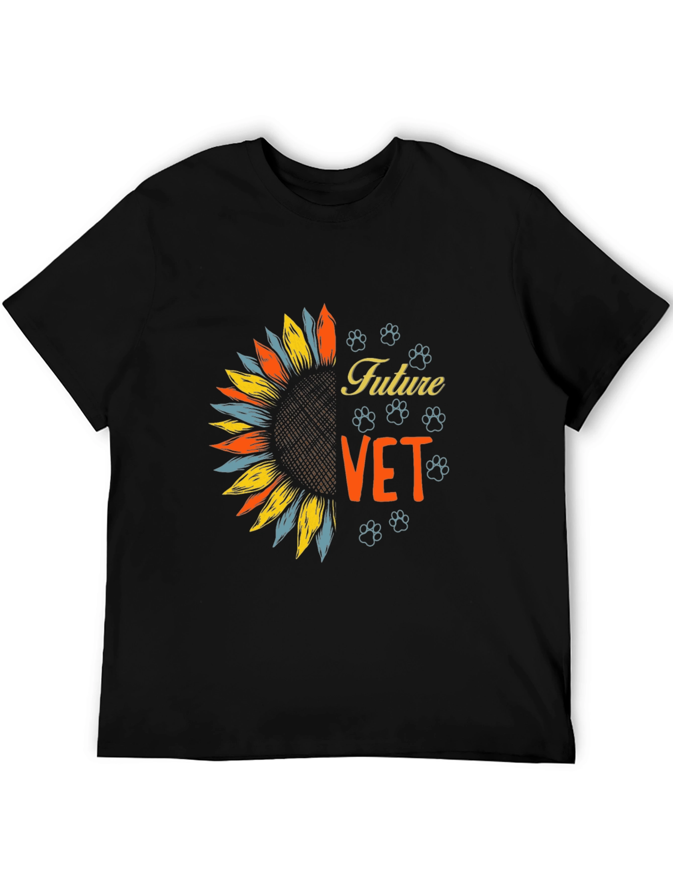 Future Vet Sunflower Graphic Tee - Black