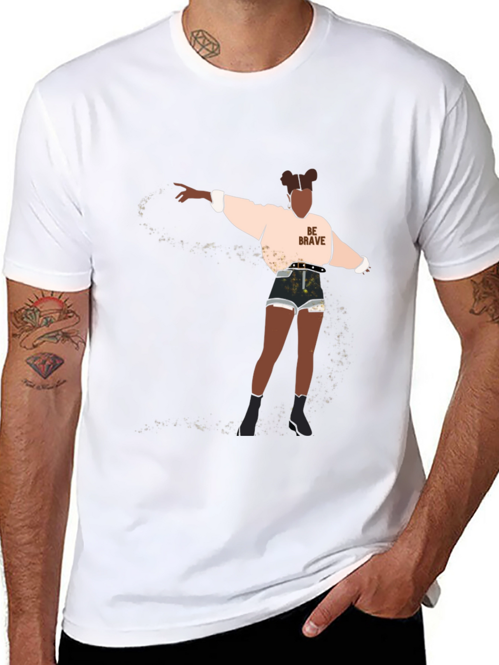 Be Brave Graphic Tee - Black Cotton Blend