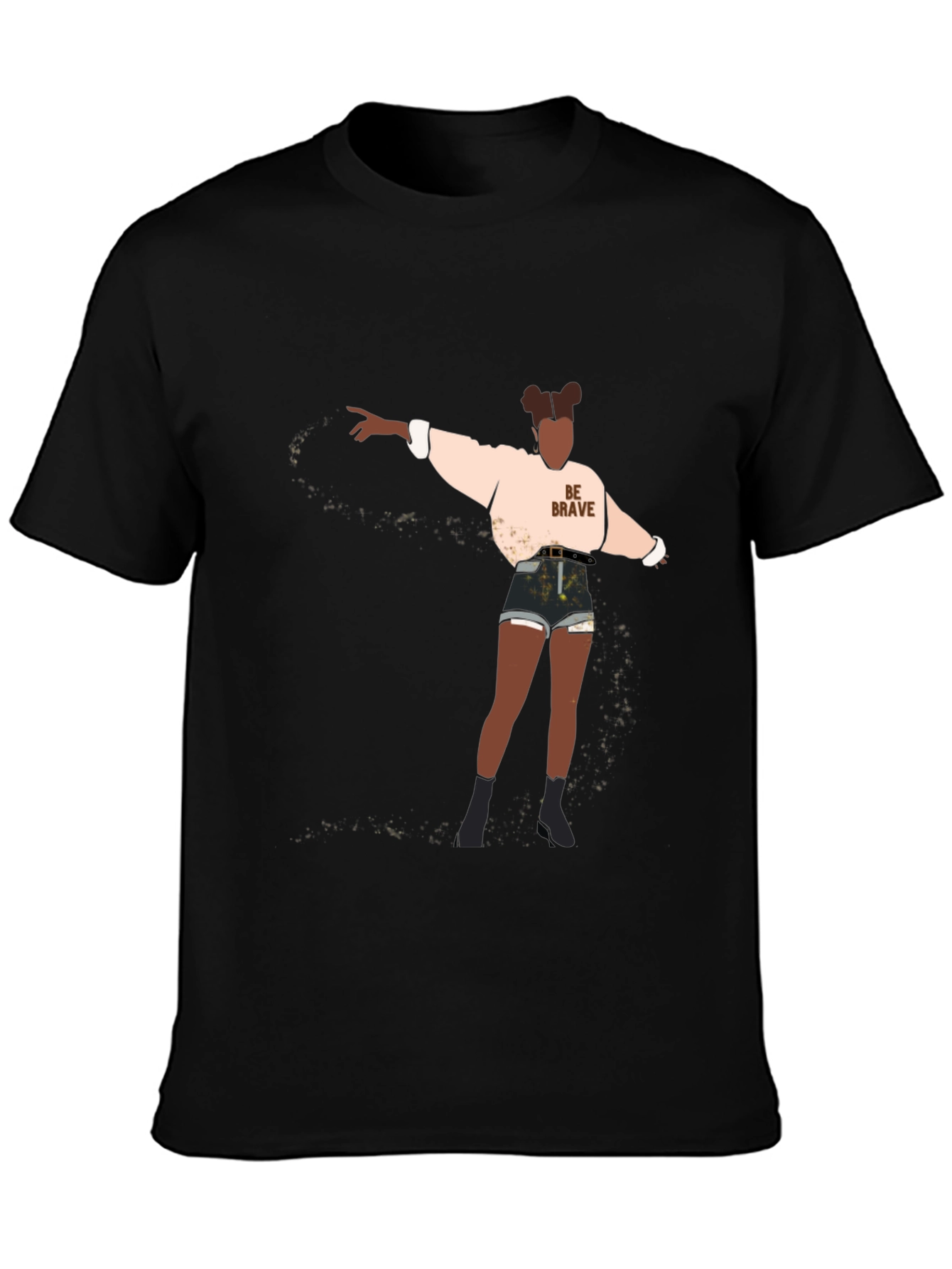 Be Brave Graphic Tee - Black Cotton Blend
