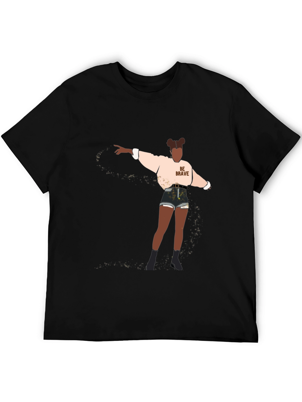 Be Brave Graphic Tee - Black Cotton Blend