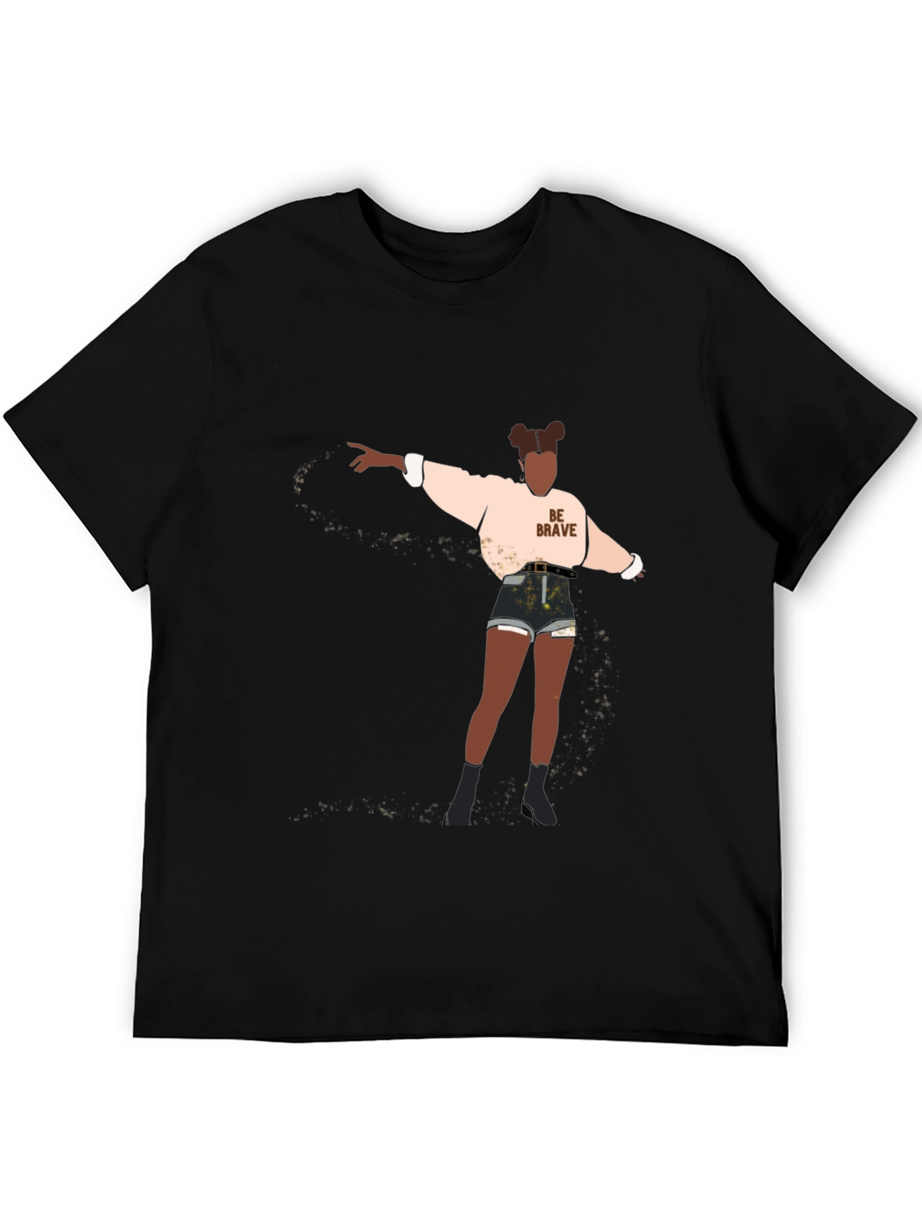 Be Brave Graphic Tee - Black Cotton Blend