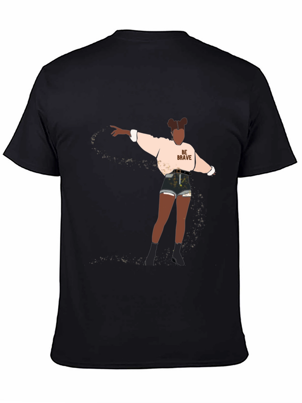 Be Brave Graphic Tee - Black Cotton Blend