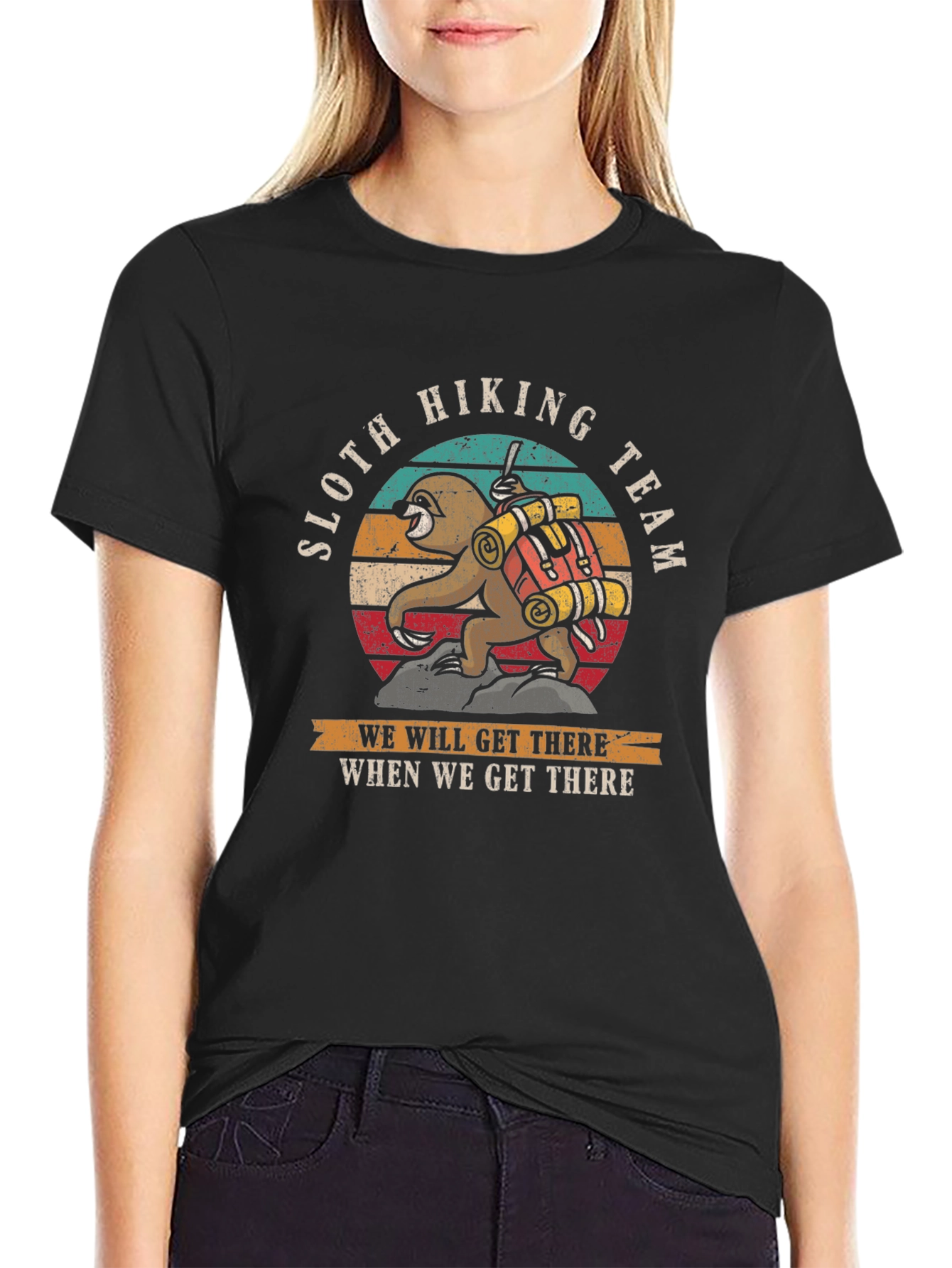 Sloth Hiking Team Tee - We Will Get There Hiking Shirt