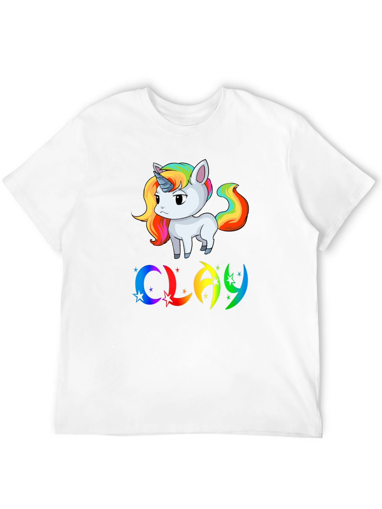 Rainbow Unicorn CLAY Custom T-Shirt - Fun Unique Design