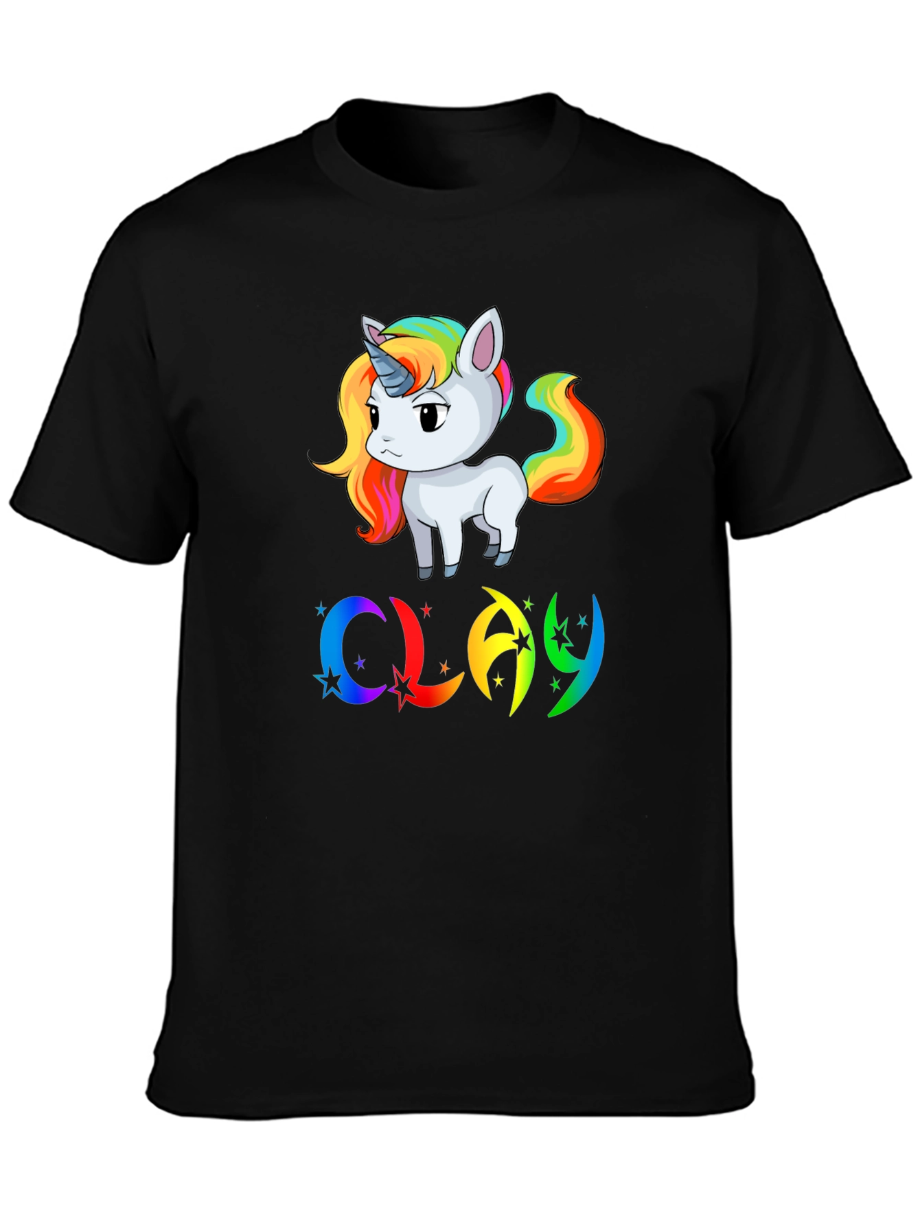 Rainbow Unicorn CLAY Custom T-Shirt - Fun Unique Design