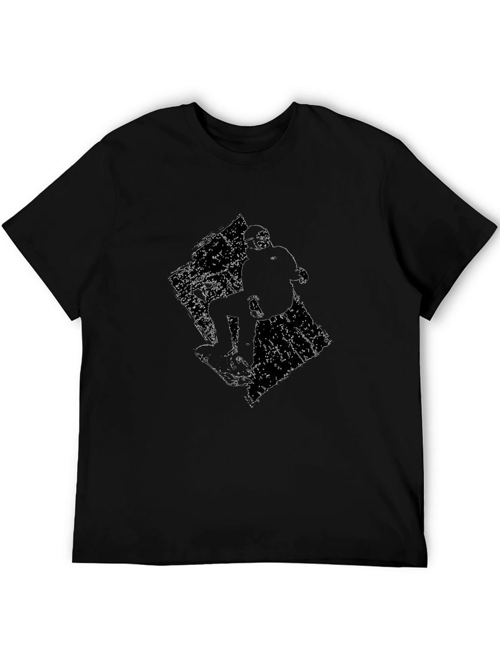 Skateboarder Graphic Tee - Black Cotton T-Shirt