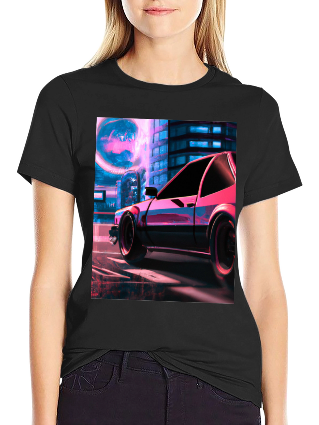 Cyberpunk Car Graphic Tee - Retro Future Style