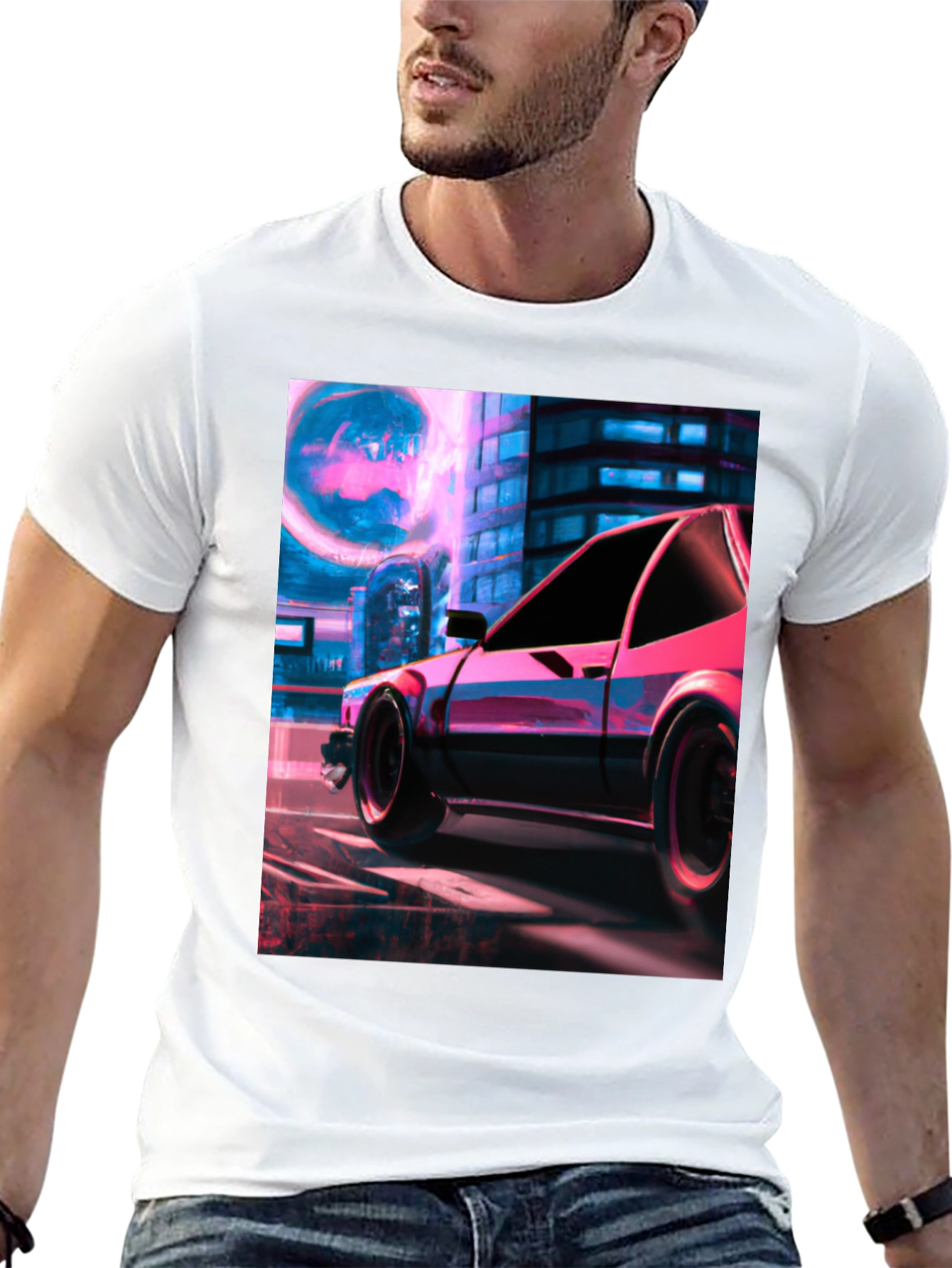 Cyberpunk Car Graphic Tee - Retro Future Style