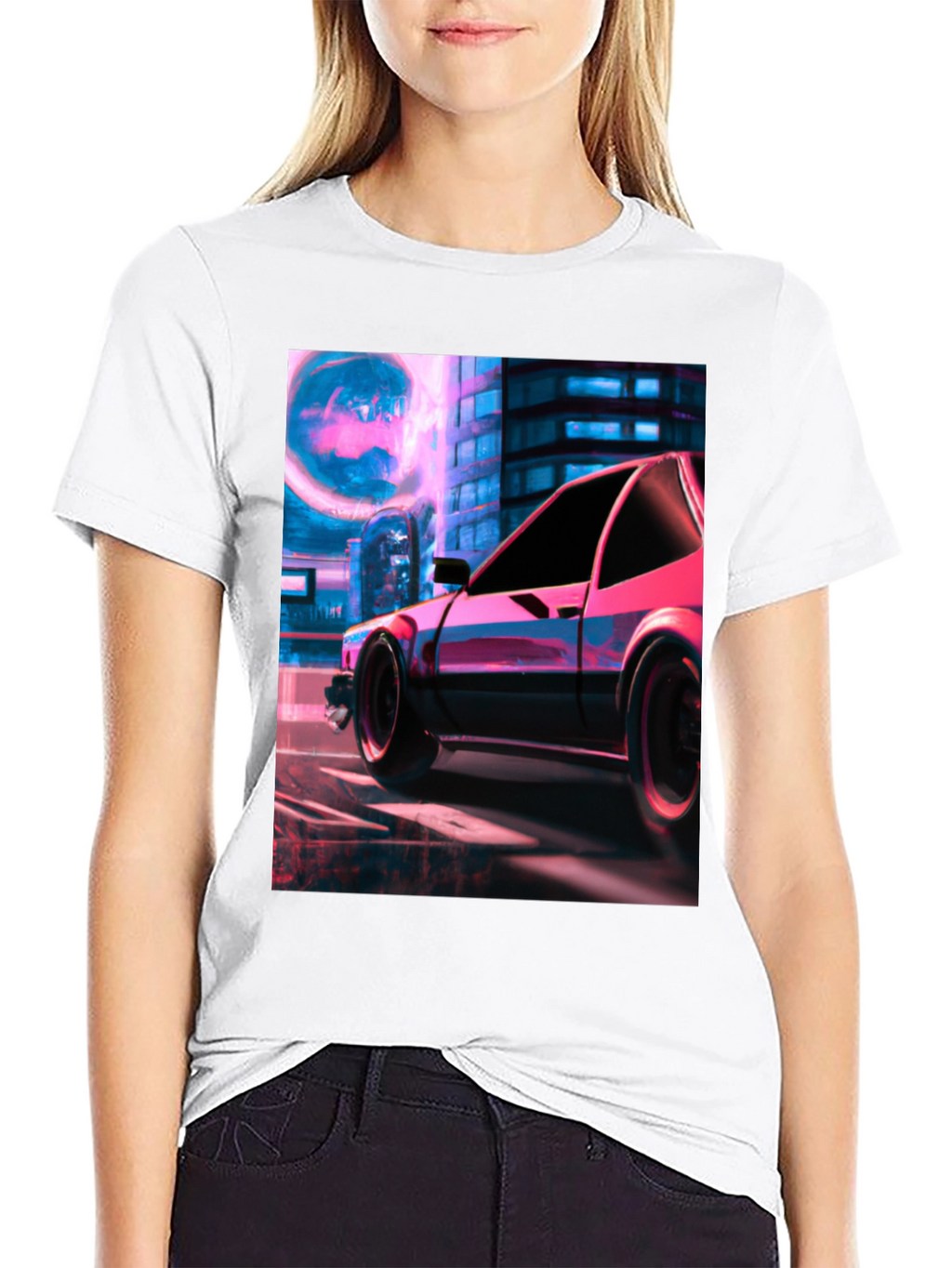 Cyberpunk Car Graphic Tee - Retro Future Style