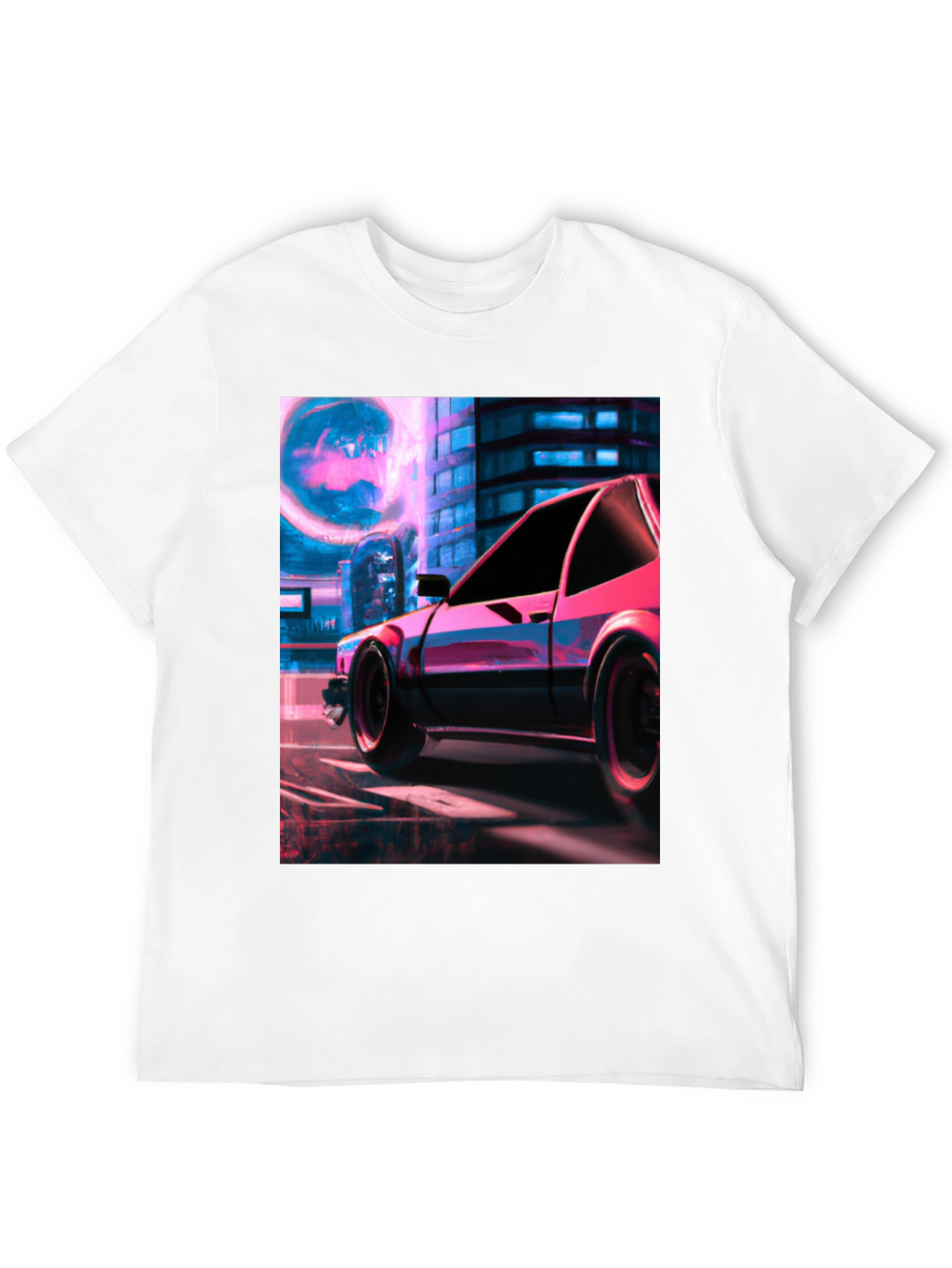Cyberpunk Car Graphic Tee - Retro Future Style