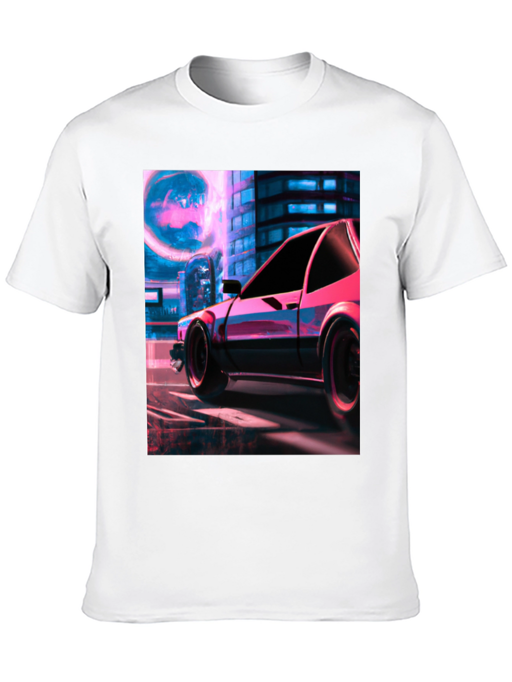 Cyberpunk Car Graphic Tee - Retro Future Style