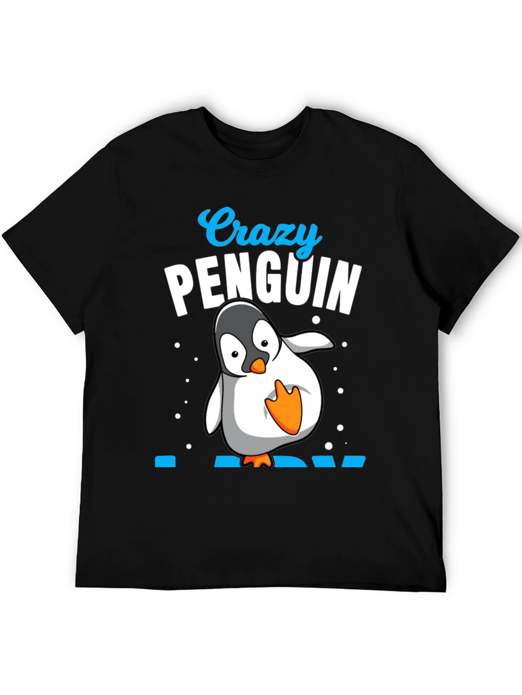 Crazy Penguin Dad Black T-Shirt