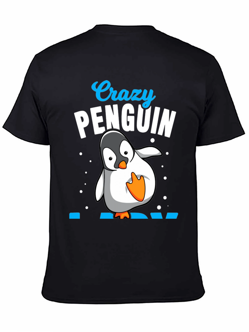Crazy Penguin Dad Black T-Shirt