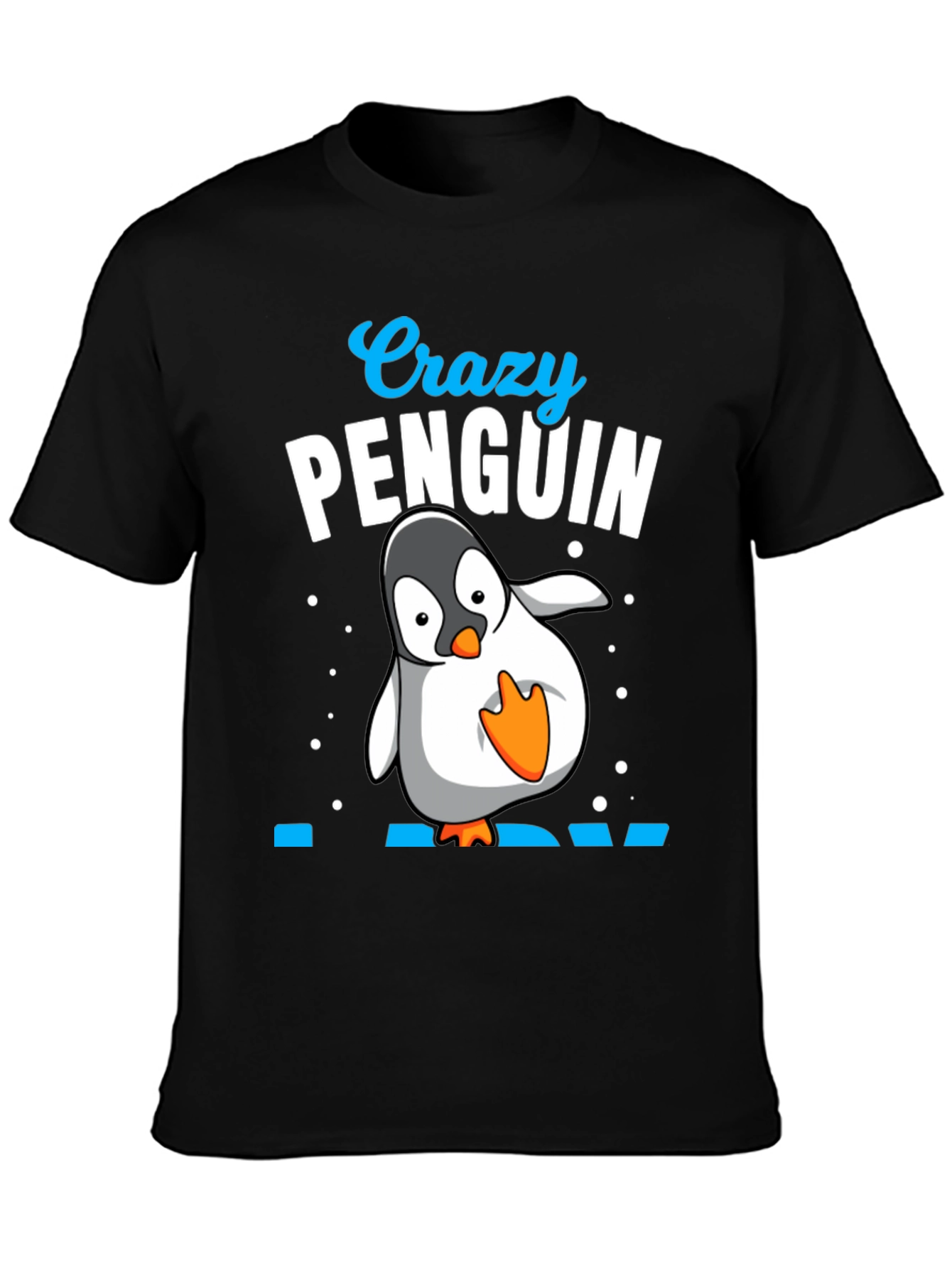 Crazy Penguin Dad Black T-Shirt