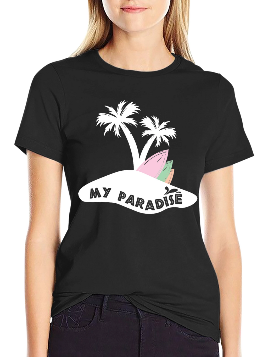 My Paradise Island Graphic Tee - Black