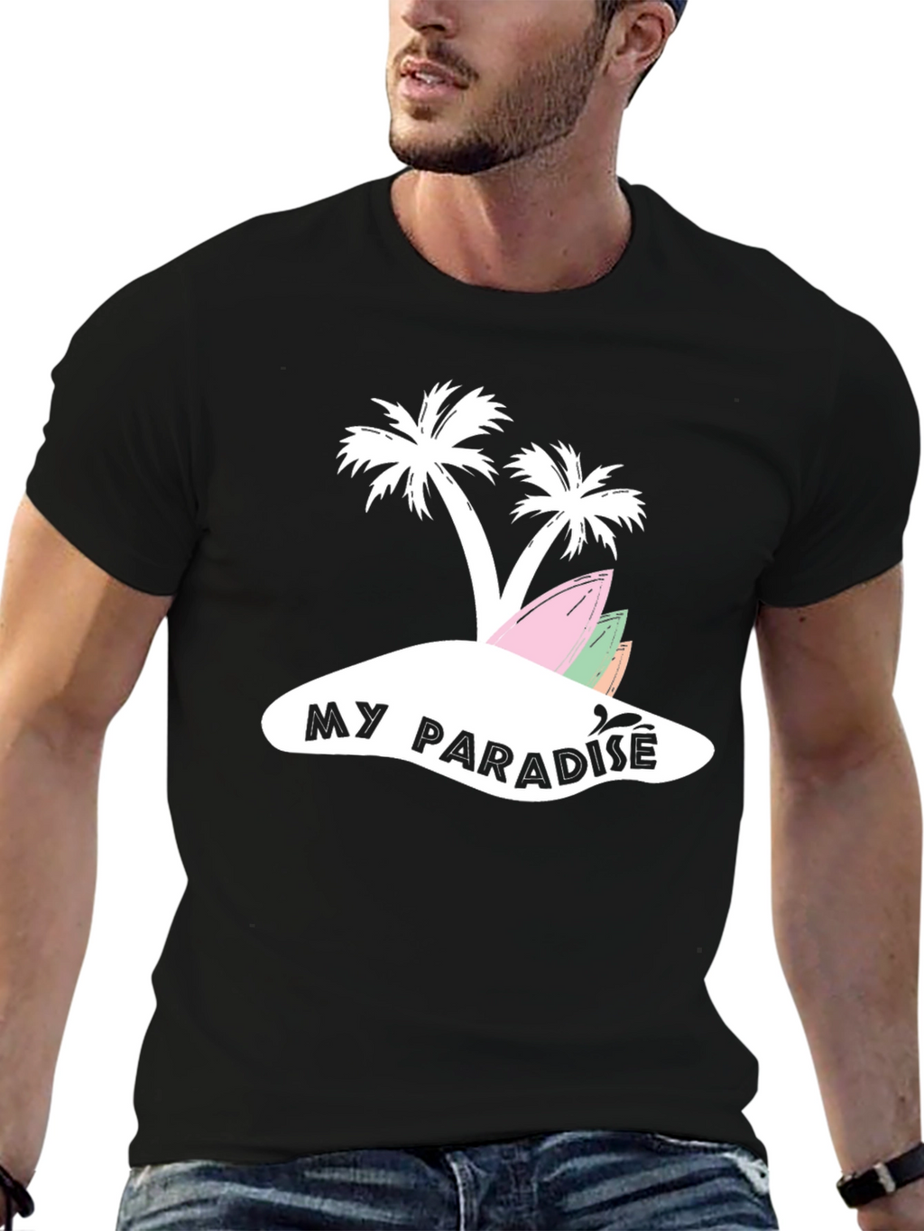 My Paradise Island Graphic Tee - Black