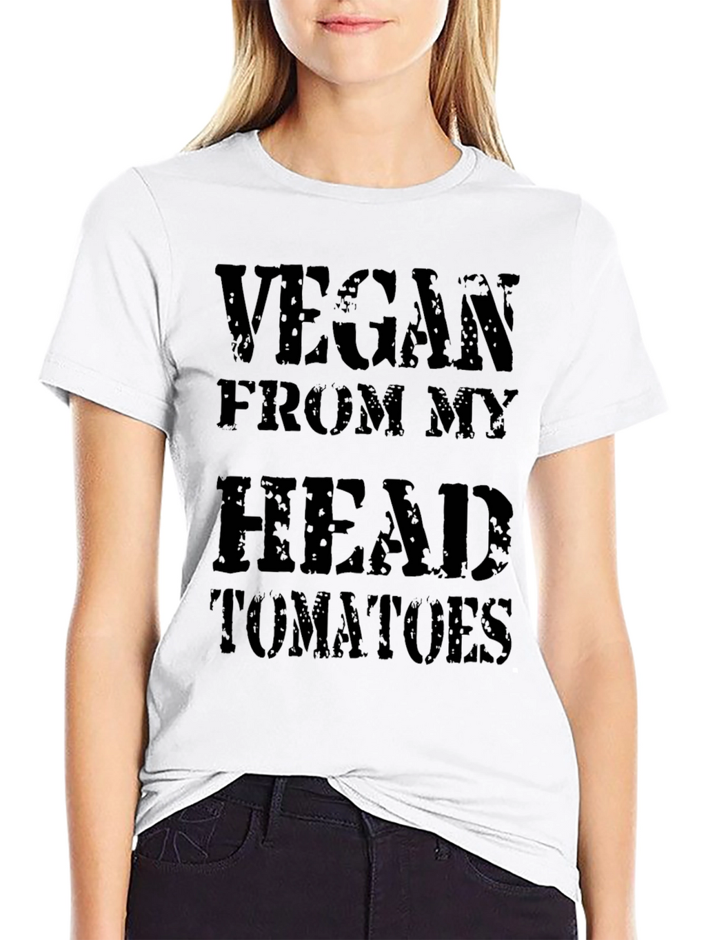 Vegan From My Head Tomatoes T-Shirt - Black