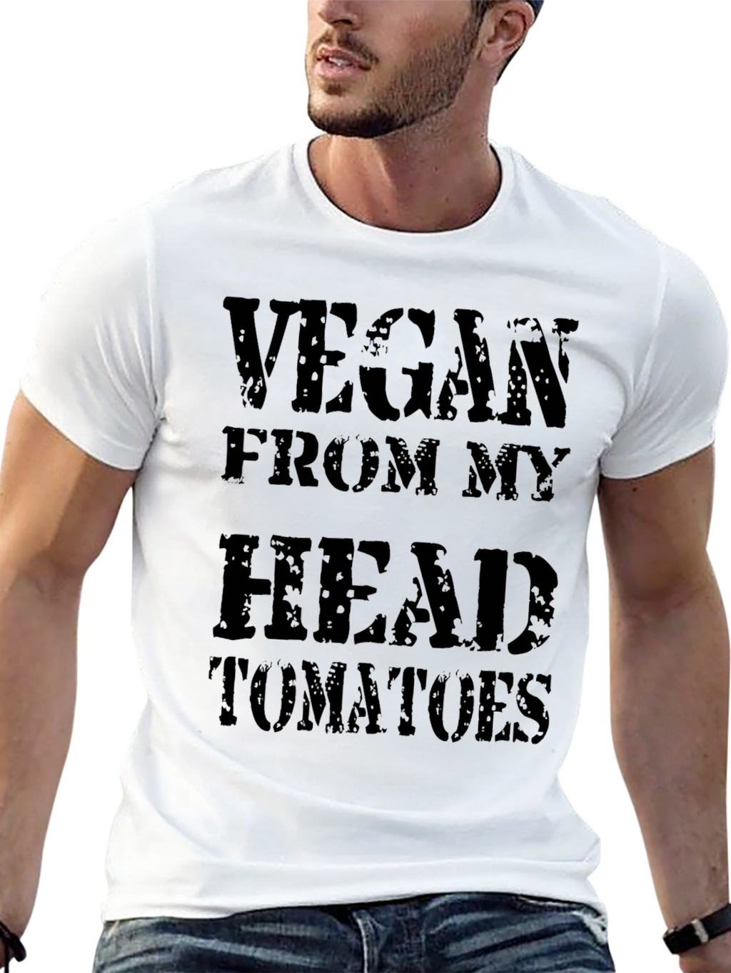 Vegan From My Head Tomatoes T-Shirt - Black