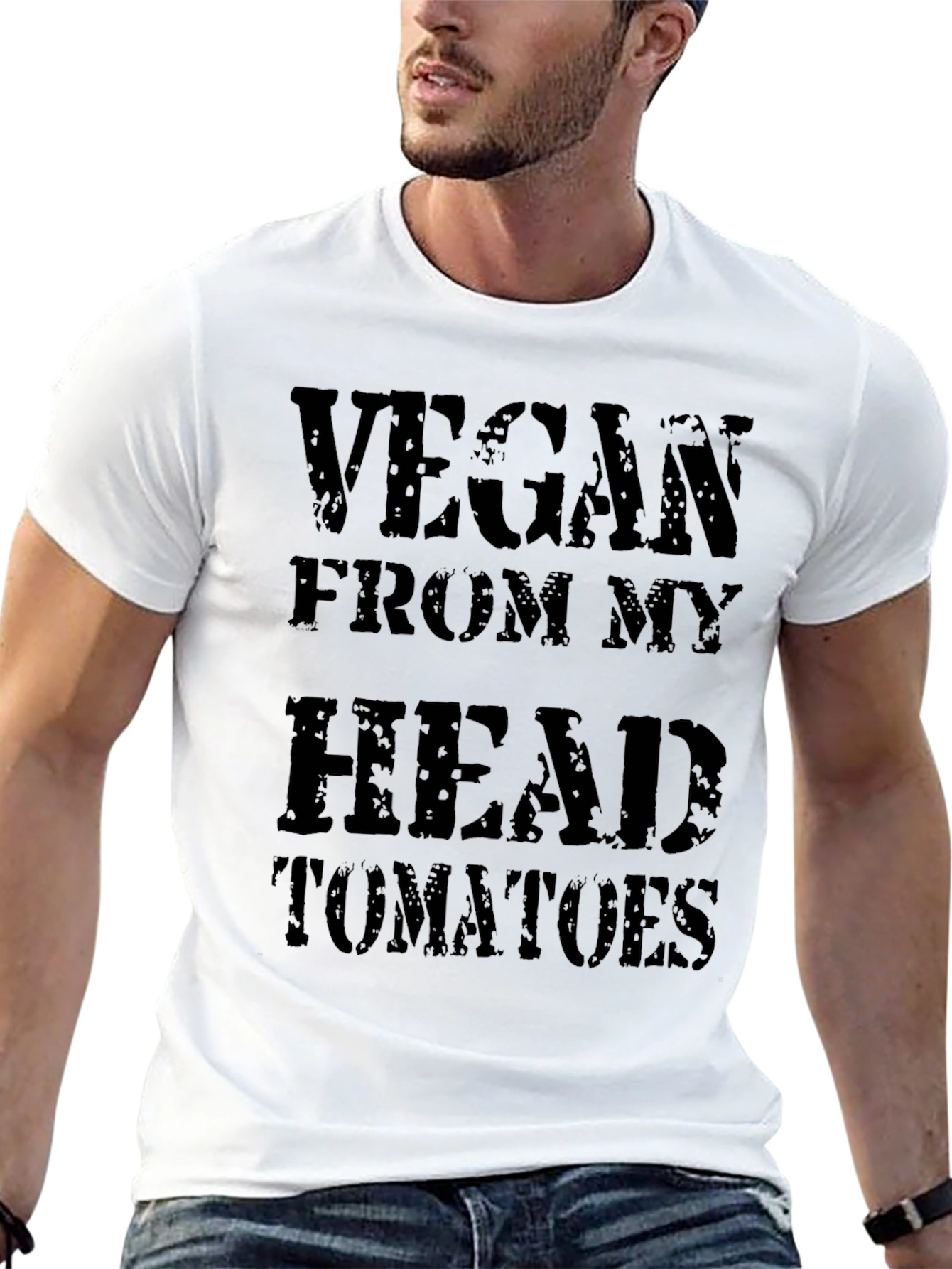 Vegan From My Head Tomatoes T-Shirt - Black