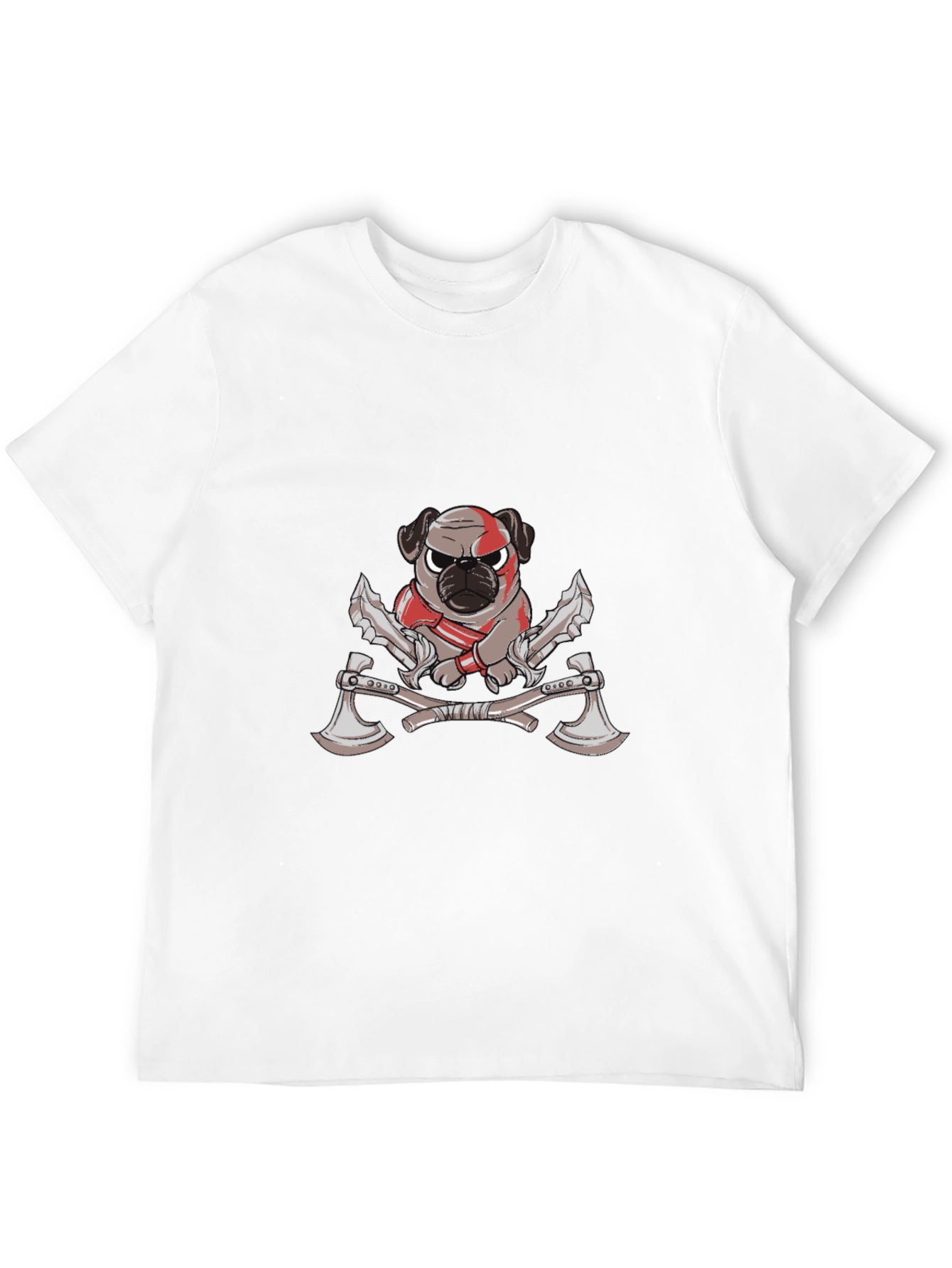 Warrior Pug Black Graphic Tee