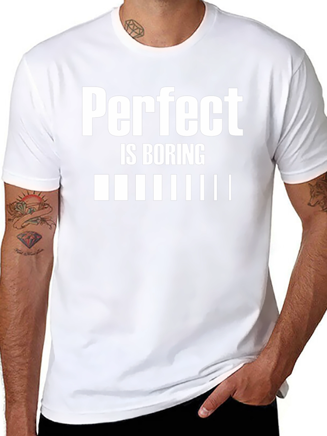 Perfect is Boring Black Graphic T-Shirt