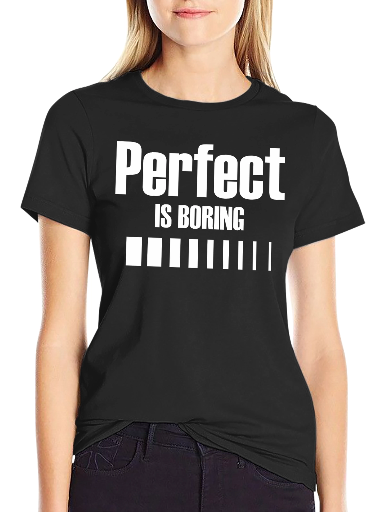 Perfect is Boring Black Graphic T-Shirt