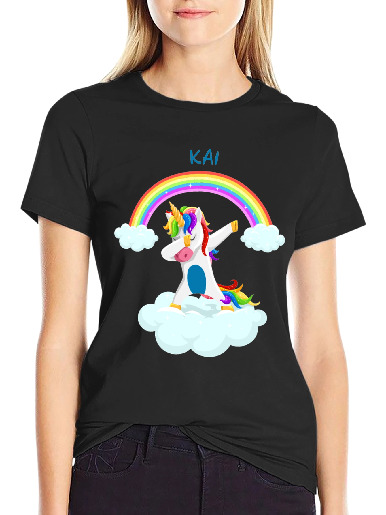 Unicorn Rainbow Dabbing T-Shirt - Kai