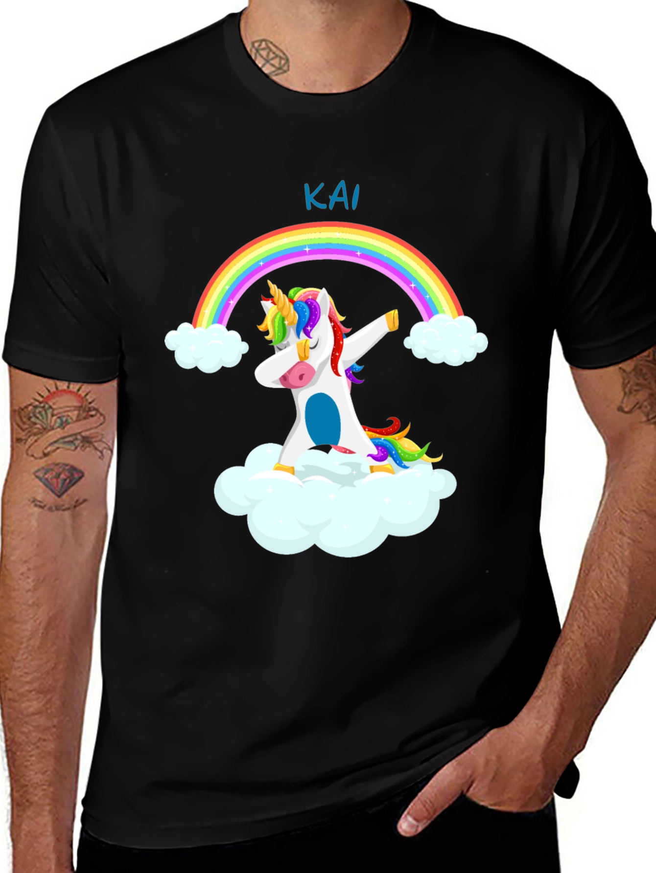 Unicorn Rainbow Dabbing T-Shirt - Kai