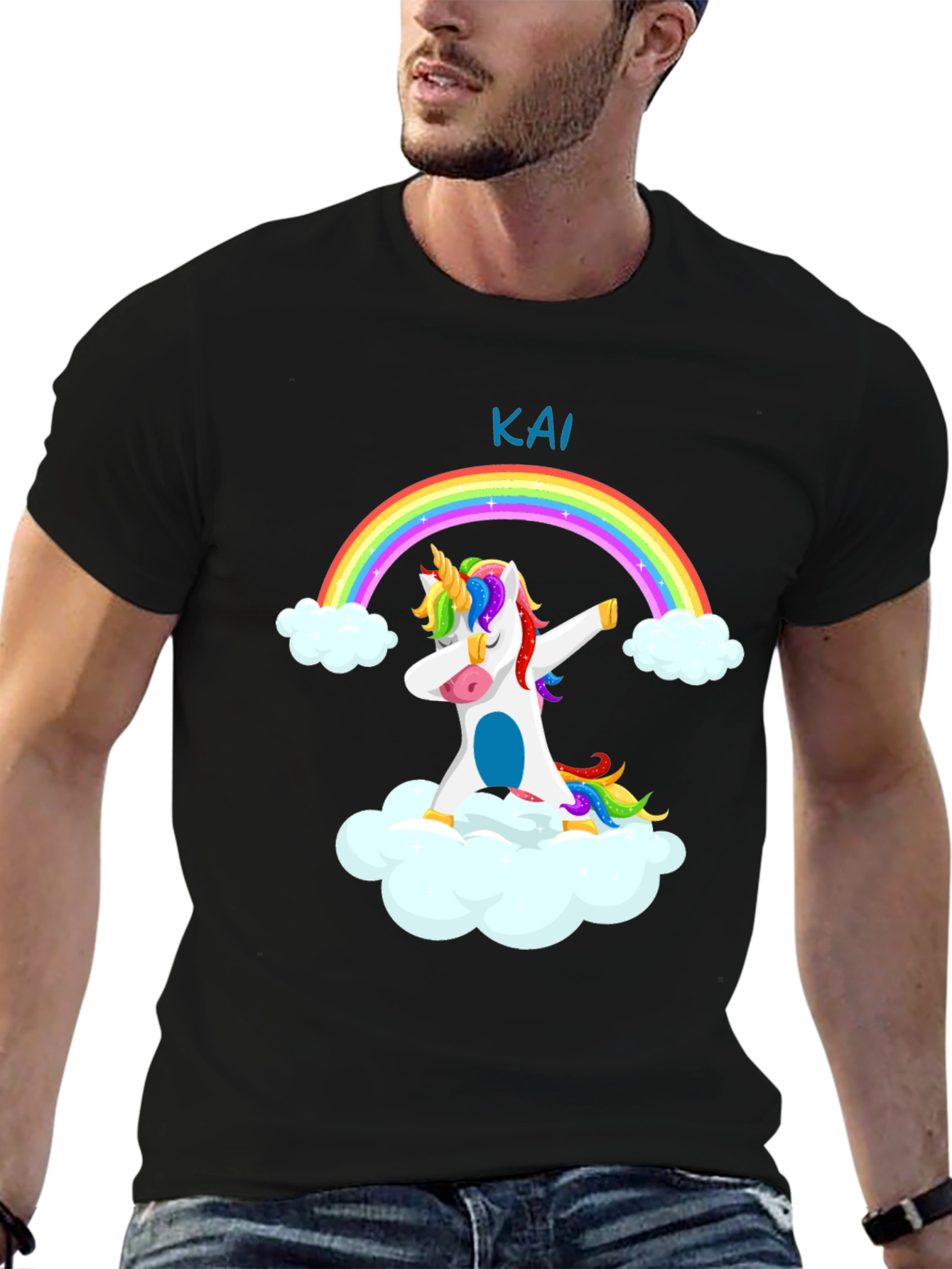 Unicorn Rainbow Dabbing T-Shirt - Kai