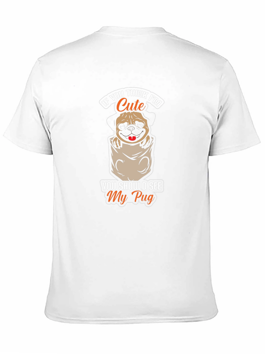 Cute Pug Pocket T-Shirt - Novelty Graphic Tee
