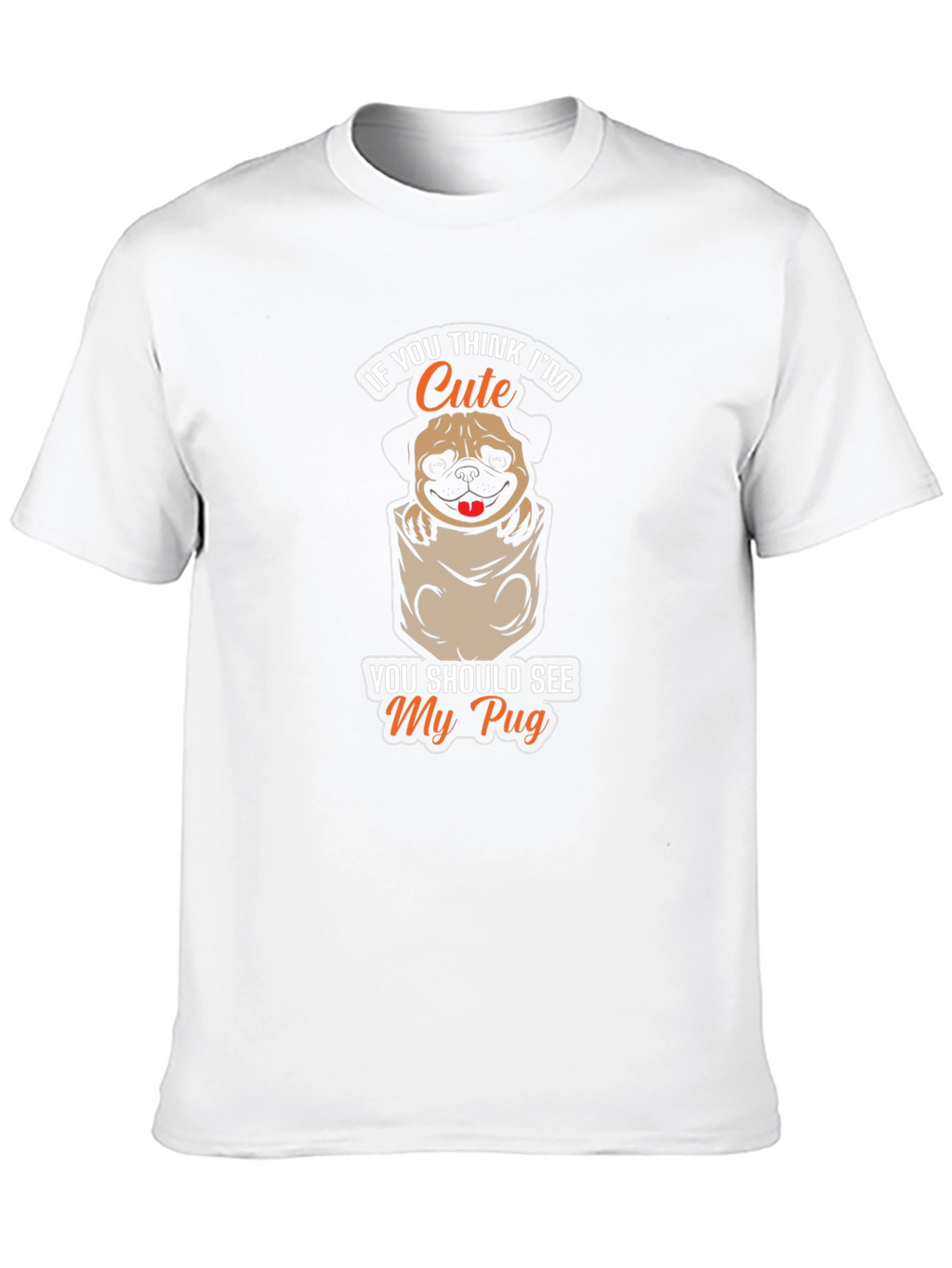 Cute Pug Pocket T-Shirt - Novelty Graphic Tee