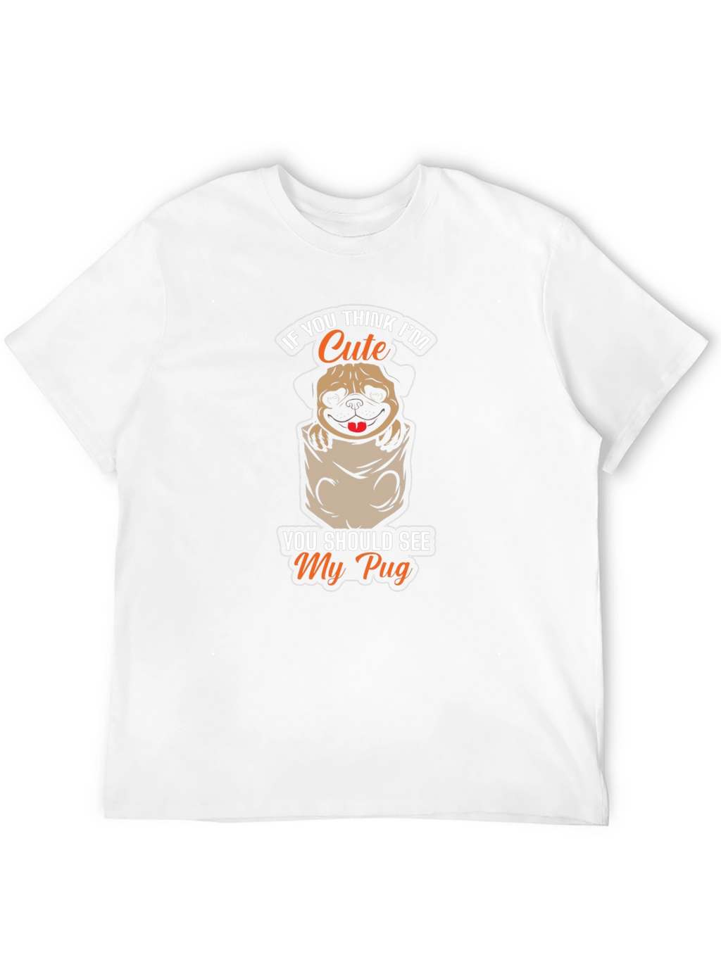 Cute Pug Pocket T-Shirt - Novelty Graphic Tee