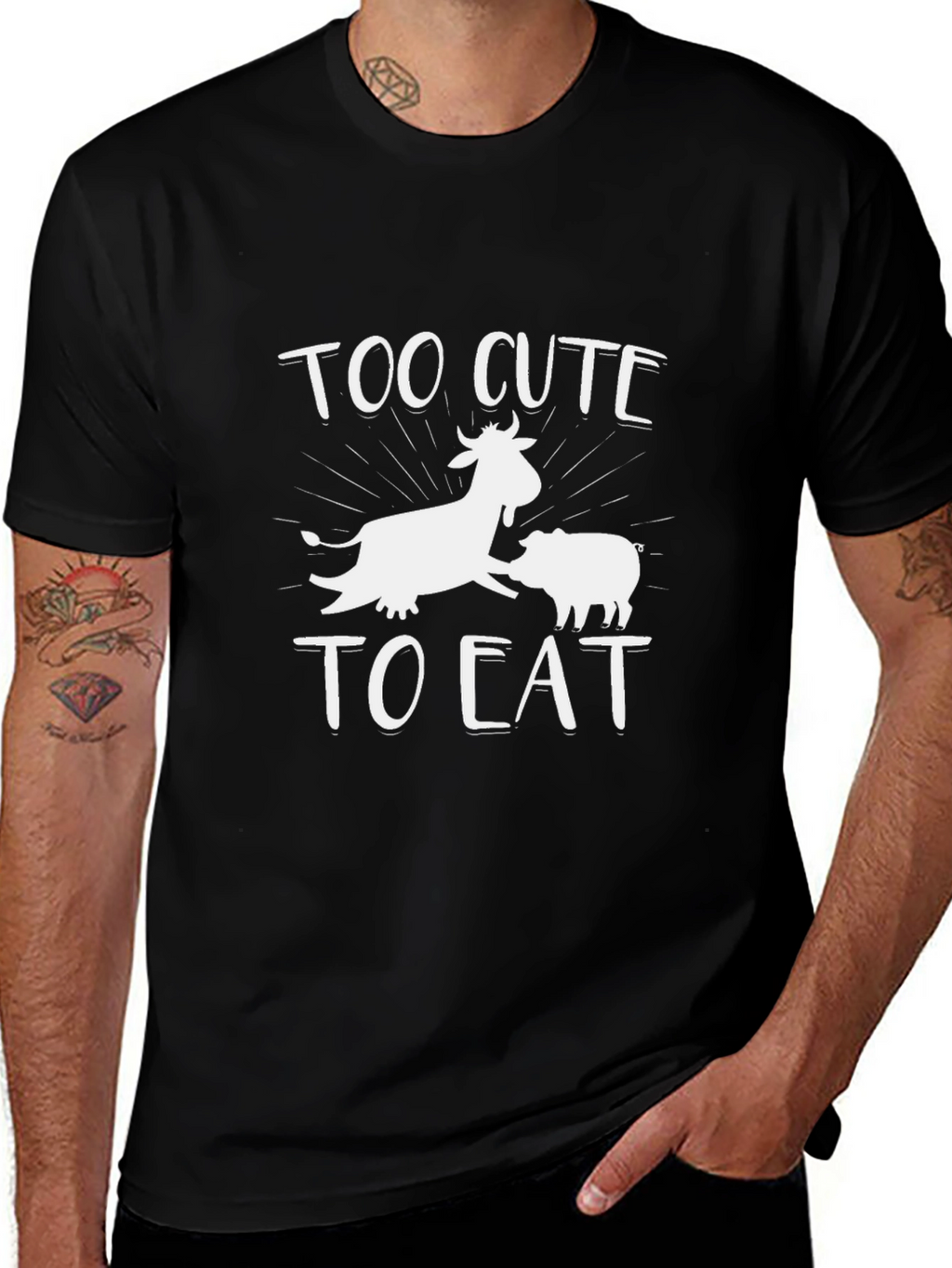 Cute Vegan T-Shirt - Too Cute to Eat