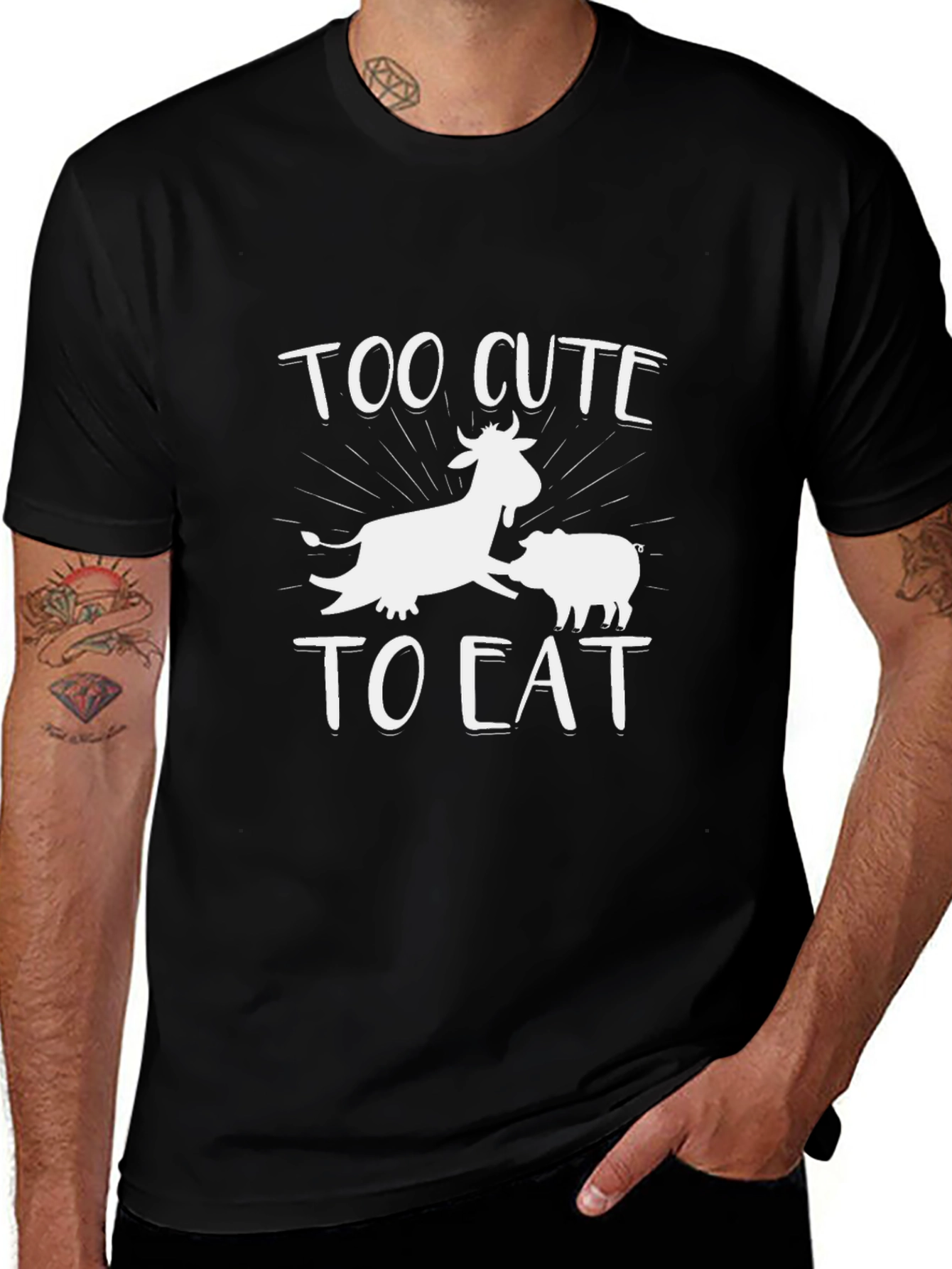 Cute Vegan T-Shirt - Too Cute to Eat