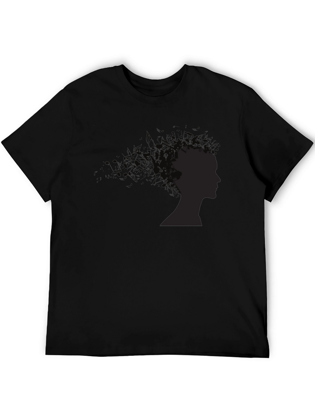 Abstract Silhouette Graphic Black Tee