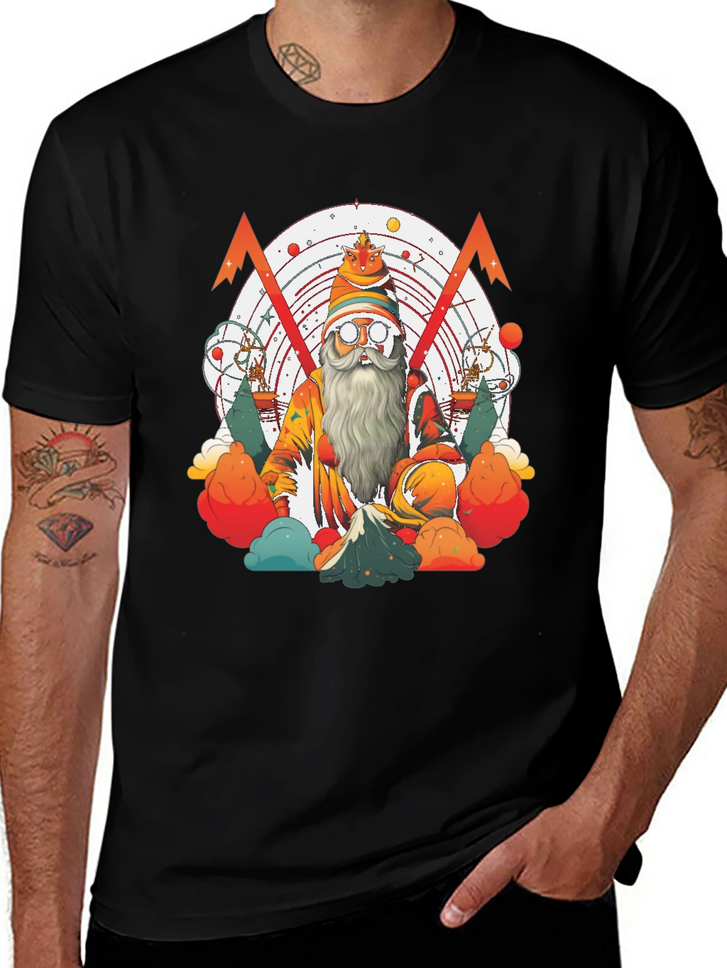 Whimsical Wizard Graphic Tee - Unique Design