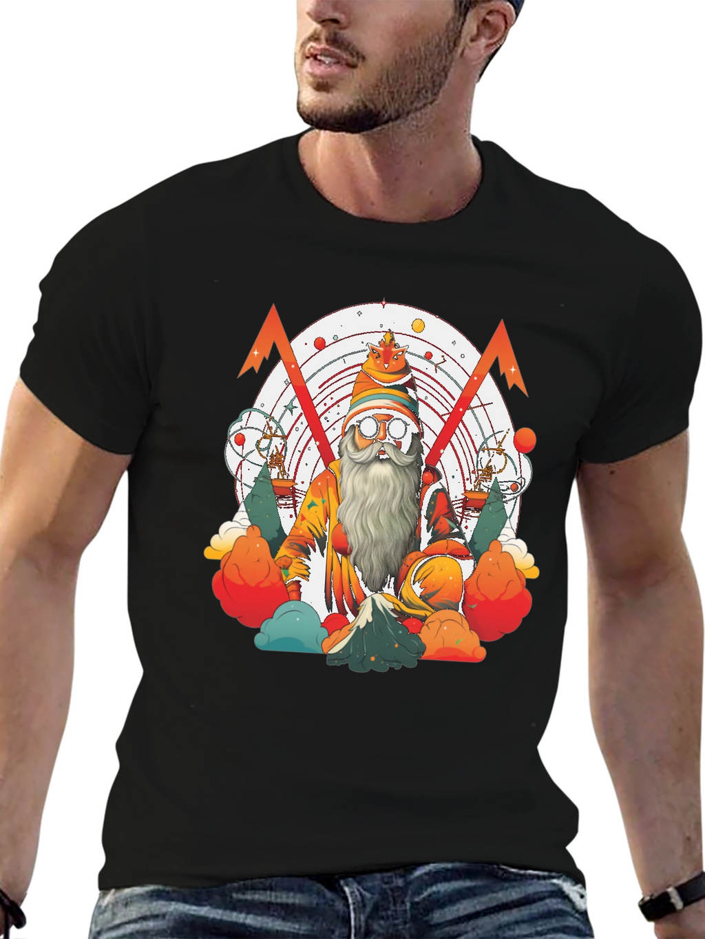 Whimsical Wizard Graphic Tee - Unique Design