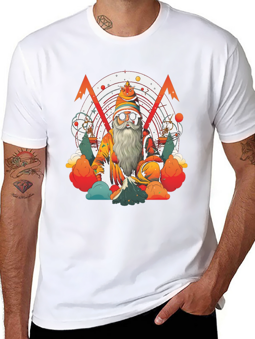 Whimsical Wizard Graphic Tee - Unique Design