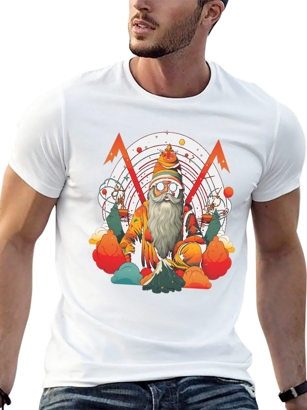 Whimsical Wizard Graphic Tee - Unique Design