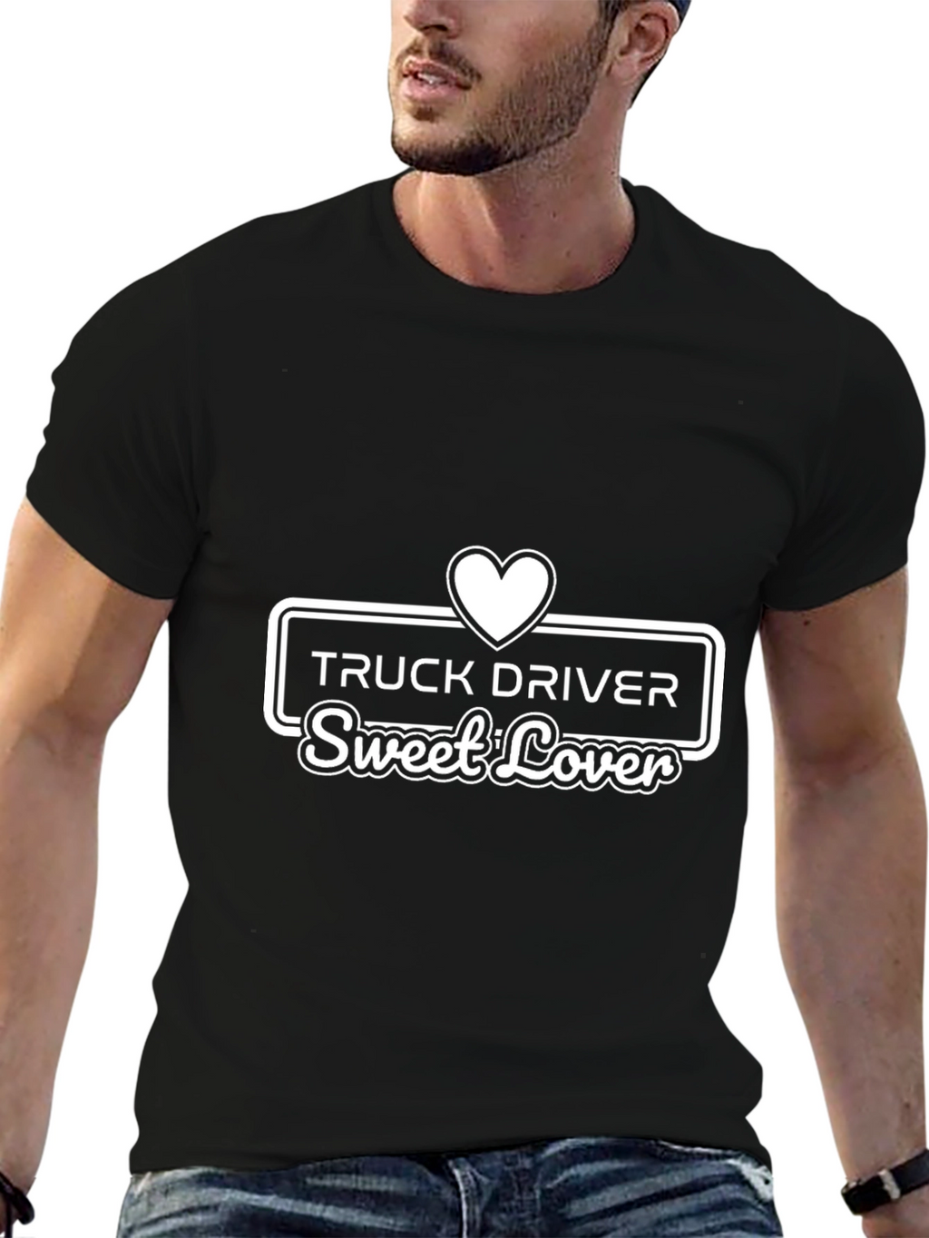 Truck Driver Sweet Lover Black T-Shirt