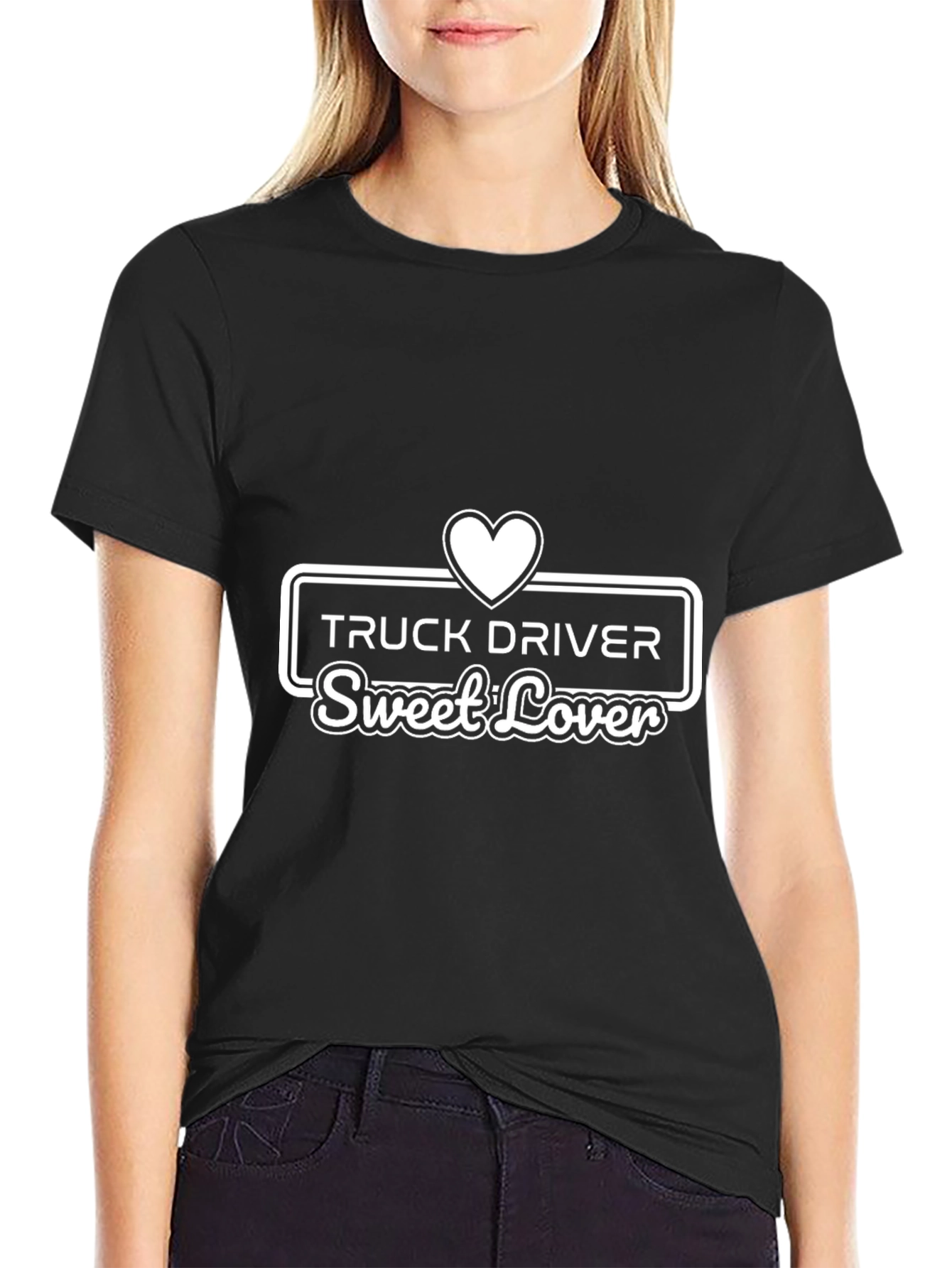 Truck Driver Sweet Lover Black T-Shirt