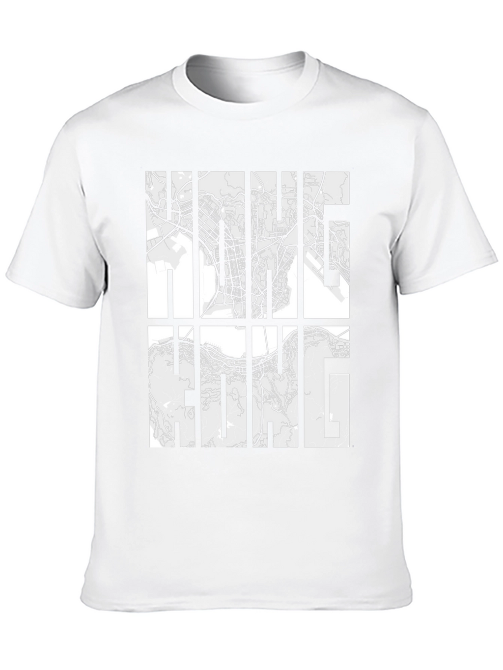 Hong Kong Map Graphic Black T-Shirt
