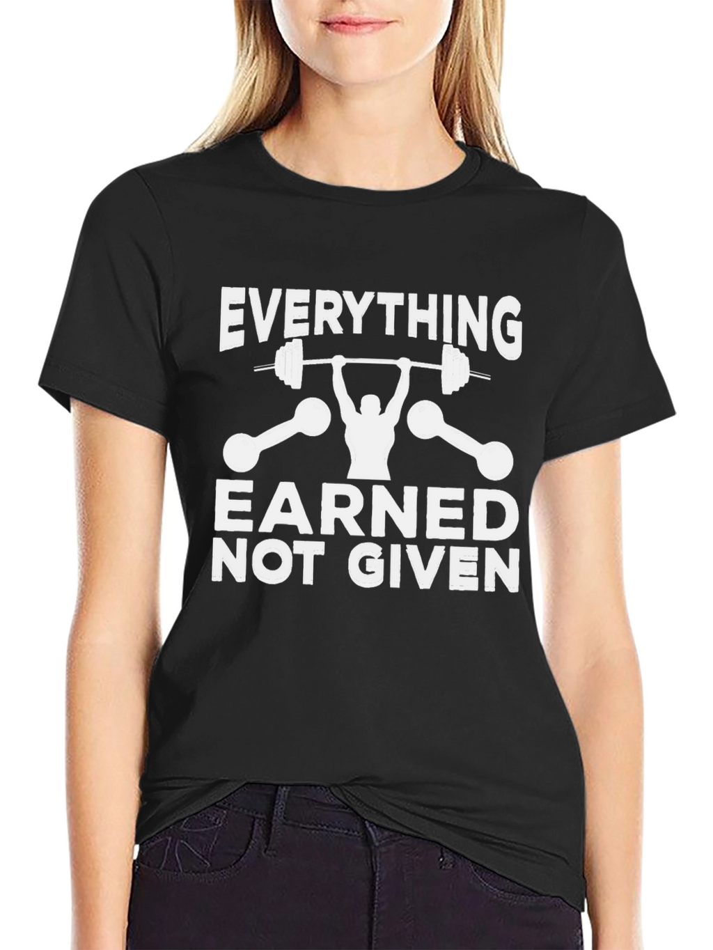 Everything Earned Not Given - Black Gym T-Shirt