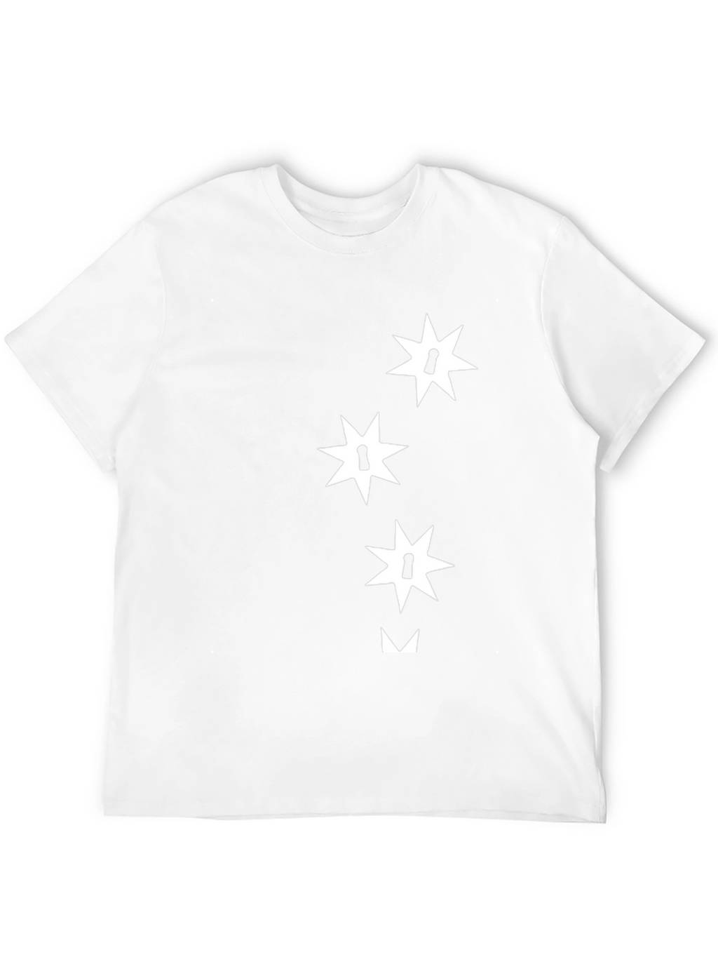 Black T-Shirt with Abstract Star Keyhole Design