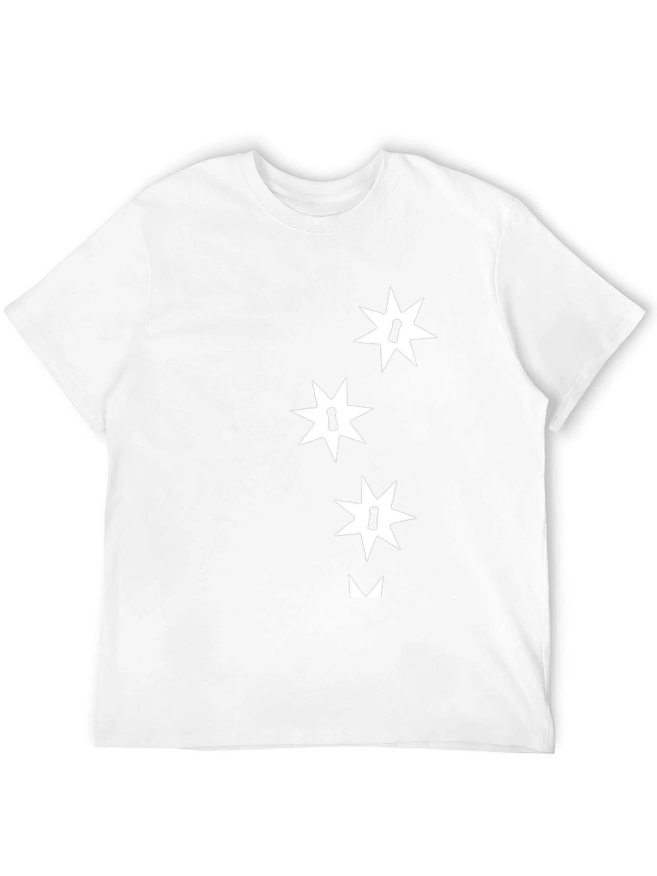 Black T-Shirt with Abstract Star Keyhole Design