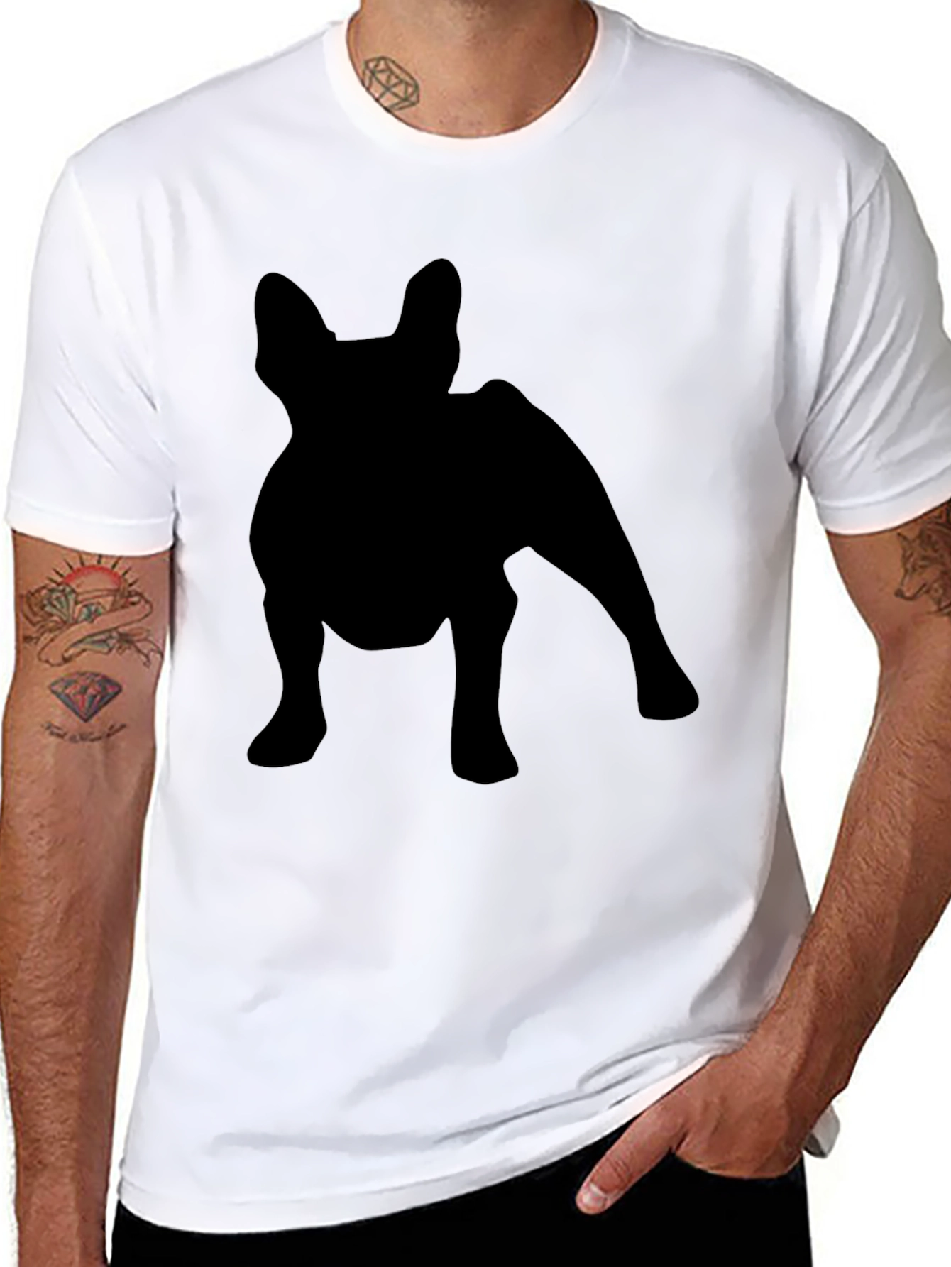 Black French Bulldog Silhouette T-Shirt