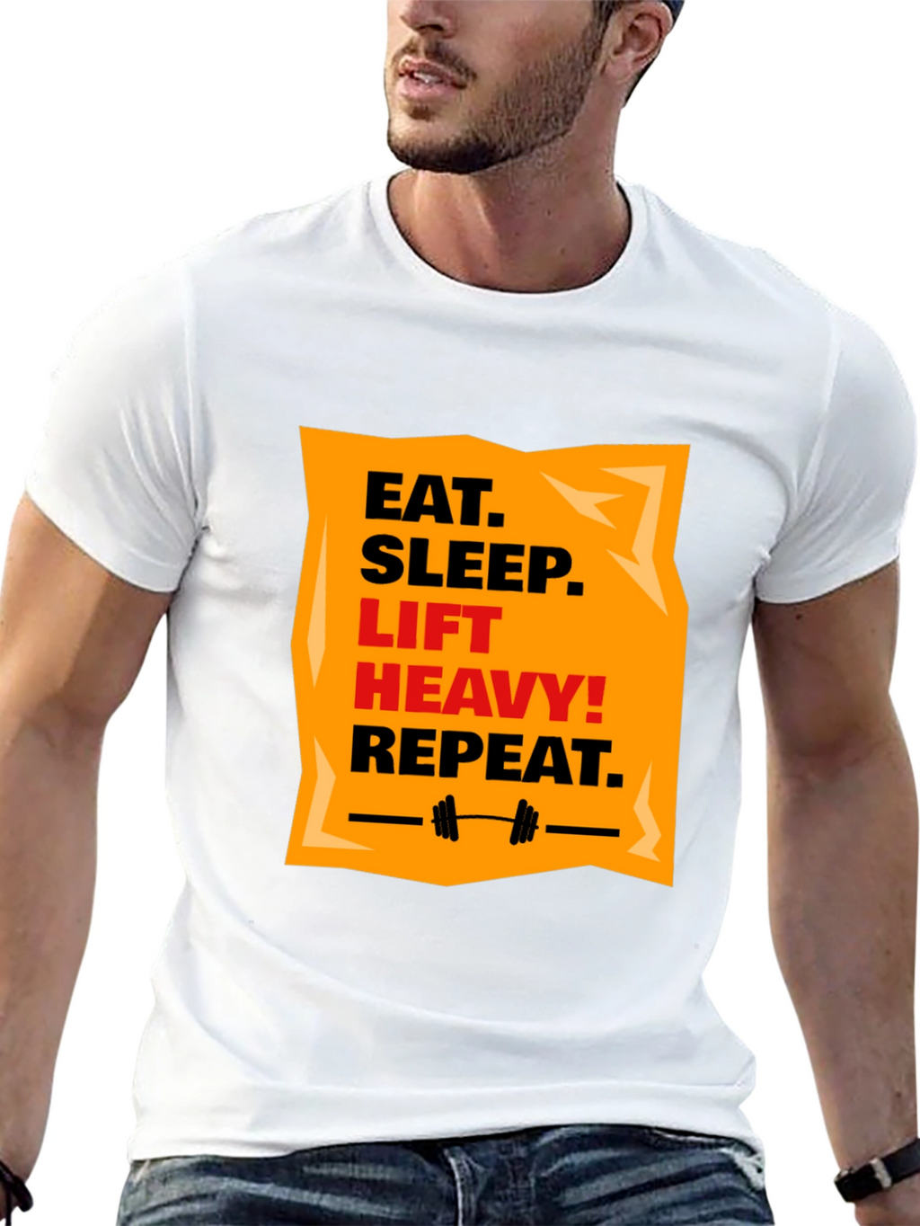 Eat Sleep Lift Heavy Repeat Black T-Shirt