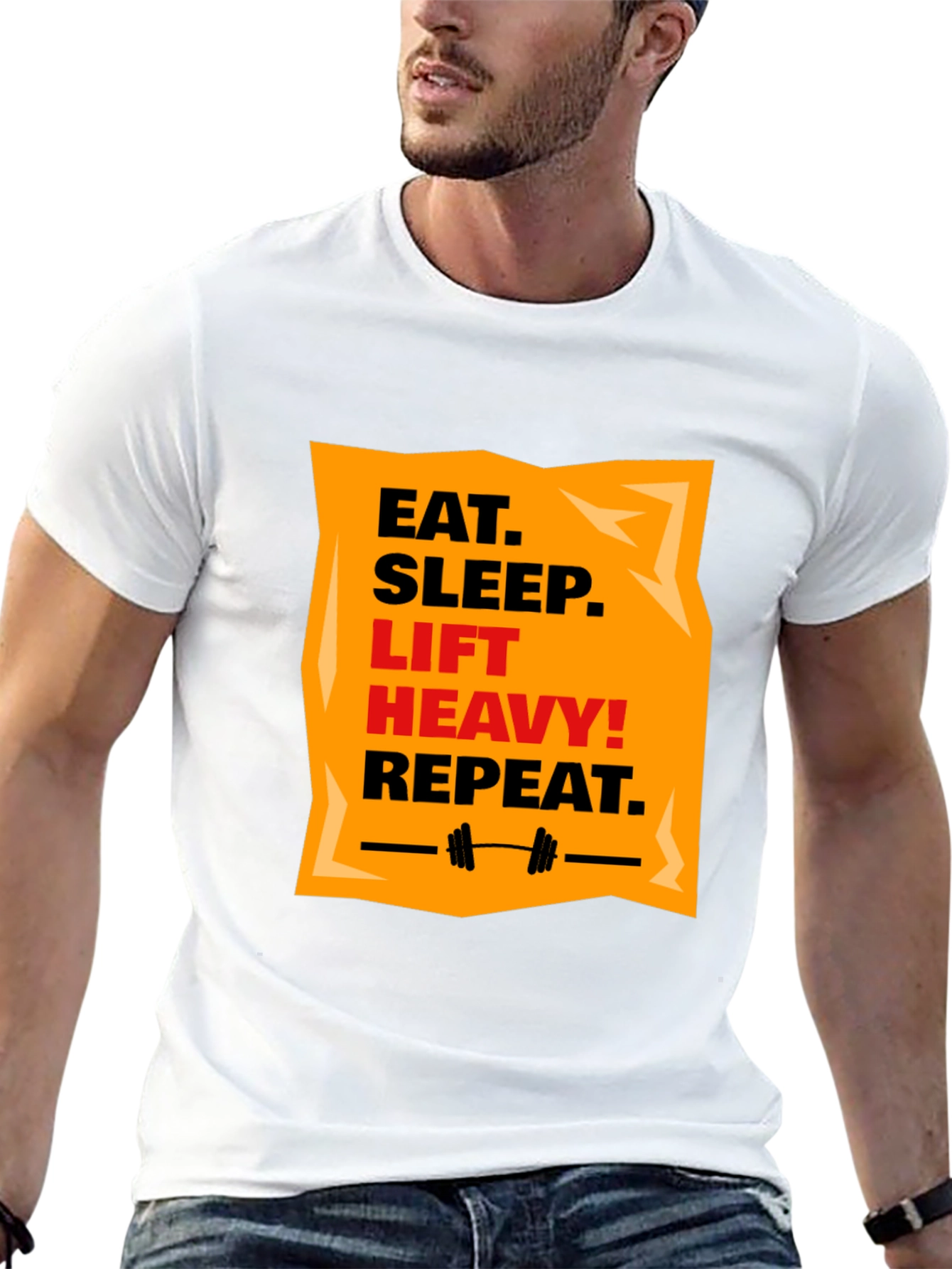 Eat Sleep Lift Heavy Repeat Black T-Shirt