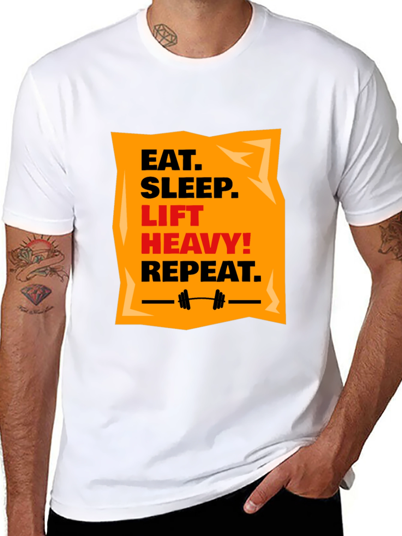 Eat Sleep Lift Heavy Repeat Black T-Shirt