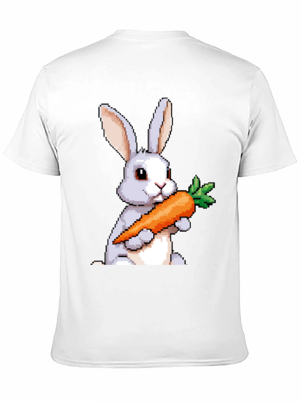 Pixel Bunny Carrot Graphic Tee - Casual Wear